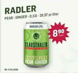 Holdbart RADLER, NOK 8.9 tilbud