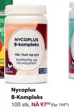 Apotek 1 Nycoplus B-Kompleks, NOK 97.5 tilbud