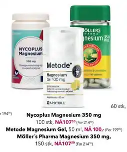 Apotek 1 Möller´s Pharma Magnesium 350 mg,, NOK 107.5 tilbud