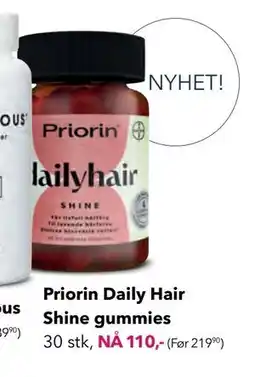 Apotek 1 Priorin Daily Hair Shine gummies, NOK 110 tilbud