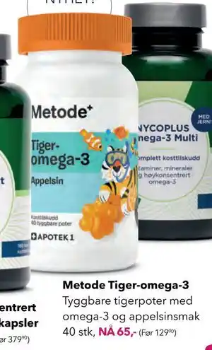 Apotek 1 Metode Tiger-omega-3, NOK 65 tilbud