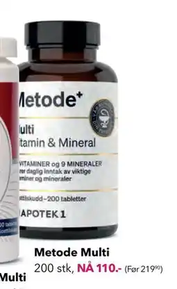 Apotek 1 Metode Multi, NOK 110 tilbud