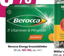 Apotek 1 Berocca Energy brusetabletter, NOK 100 tilbud