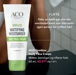 Apotek 1 ACO Spotless Daily Face Cream, NOK 87.5 tilbud