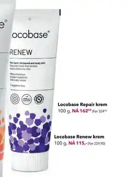 Apotek 1 Locobase Renew krem, NOK 115 tilbud