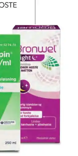 Apotek 1 Bronwel Night hostesirup,, NOK 189.9 tilbud