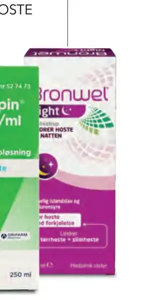 Apotek 1 Bronwel Night hostesirup,, NOK 189.9 tilbud