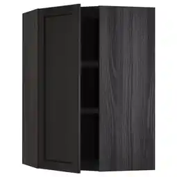 IKEA Metod Hjørneveggskap med hyller, svart/lerhyttan svartbeiset, 68x100 cm tilbud