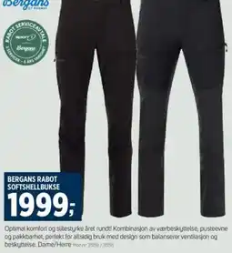 Sport 1 Bergans rabot softshellbukse tilbud