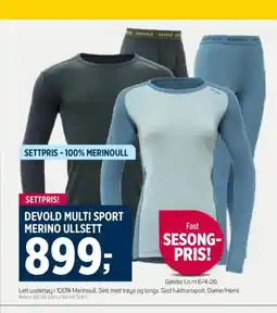 Sport 1 Devold multi sport merino ullsett tilbud