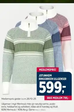 Sport 1 Jotunheim ringsbreen ullgenser tilbud