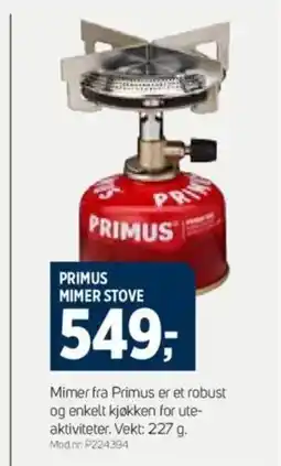 Sport 1 Primus mimer stove tilbud