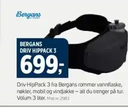 Sport 1 Bergans driv hippack 3 tilbud