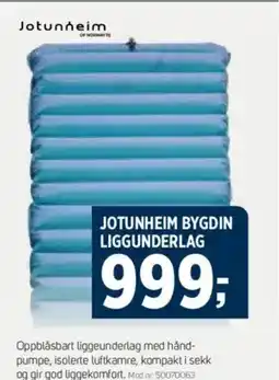 Sport 1 Jotunheim bygdin liggunderlag tilbud