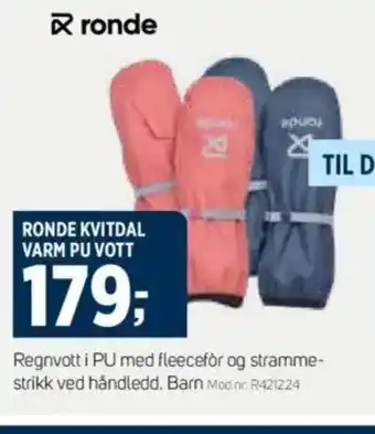 Sport 1 Ronde kvitdal varm pu vott tilbud