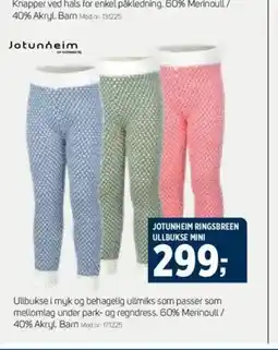 Sport 1 Jotunheim ringsbreen ullbukse mini tilbud
