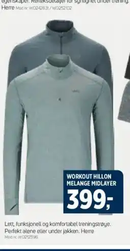 Sport 1 Workout hillon melange midlayer tilbud