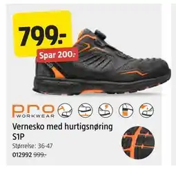Jula Vernesko med hurtigsnøring S1P, NOK 799 tilbud