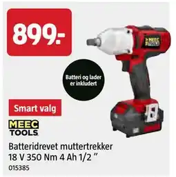 Jula Batteridrevet muttertrekker 18 V 350 Nm 4 Ah 1/2 ”, NOK 899 tilbud