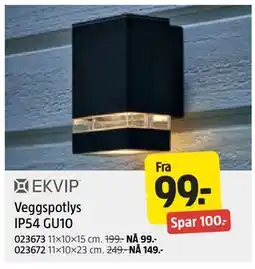 Jula Veggspotlys IP54 GU10 tilbud