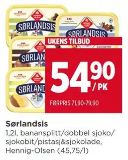 Meny Sørlandsis, NOK 54.9 tilbud