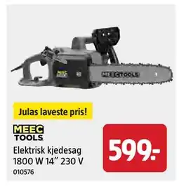 Jula Elektrisk kjedesag 1800 W 14” 230 V, NOK 599 tilbud