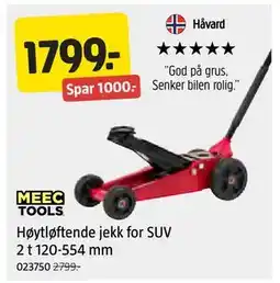 Jula Høytløftende jekk for SUV 2 t 120-554 mm, NOK 1799 tilbud