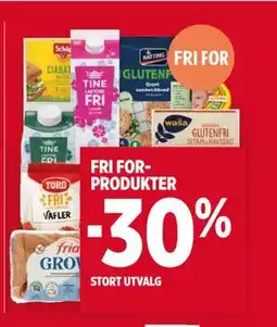 Meny FRI FOR-PRODUKTER tilbud