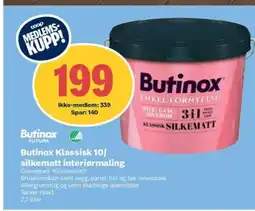 Coop Obs Butinox Klassisk 10/ silkematt interiørmaling tilbud