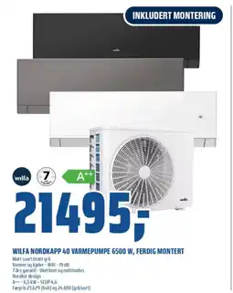 Coop Obs Wilfa nordkapp 40 varmepumpe 6500 w, ferdig montert tilbud