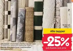 Rusta Alle tepper tilbud