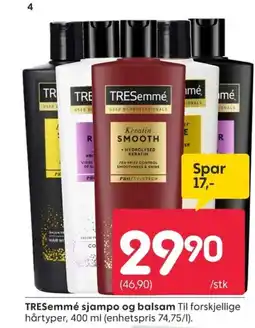 Rusta TRESemmé sjampo og balsam tilbud