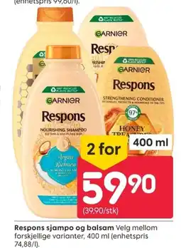 Rusta Respons sjampo og balsam tilbud