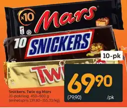 Rusta Snickers, Twix og Mars tilbud