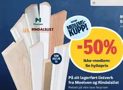 Coop Obs På alt lagerført listverk fra Moelven og Rindalslist tilbud