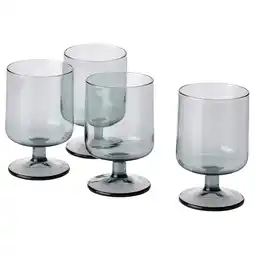 IKEA Ombonad Glass med stett, grå, 32 cl tilbud