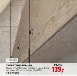 jem & fix TREBETONGSKRUER, NOK 139 tilbud