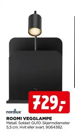 jem & fix ROOMI VEGGLAMPE, NOK 729 tilbud