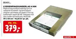 jem & fix LYDDEMPINGSUNDERLAG 4 MM, NOK 379 tilbud