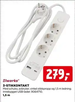 jem & fix 3-STIKKONTAKT, NOK 279 tilbud