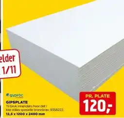jem & fix GIPSPLATE, NOK 120 tilbud