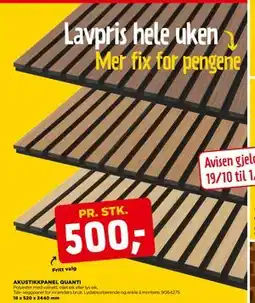 jem & fix AKUSTIKKPANEL QUANTI, NOK 500 tilbud