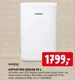 jem & fix AVFUKTER OSKAR 10 L, NOK 1799 tilbud