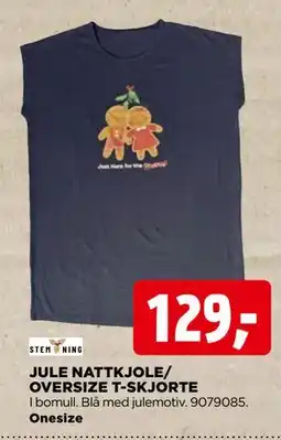 jem & fix JULE NATTKJOLE/ OVERSIZE T-SKJORTE, NOK 129 tilbud