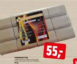jem & fix VEDBRIKETTER, NOK 55 tilbud