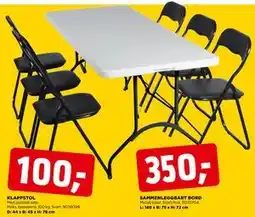 jem & fix KLAPPSTOL, NOK 100 tilbud