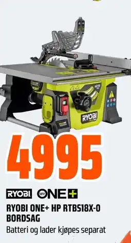 Coop Obs RYOBI ONE+Hp rtbs18x-0 bordsag tilbud