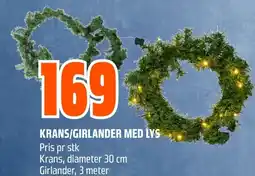 Coop Obs Krans/girlander med lys tilbud