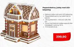 Clas Ohlson Pepperkakehus, juleby med LED- belysning tilbud