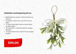 Clas Ohlson Misteltein med belysning 30 cm tilbud